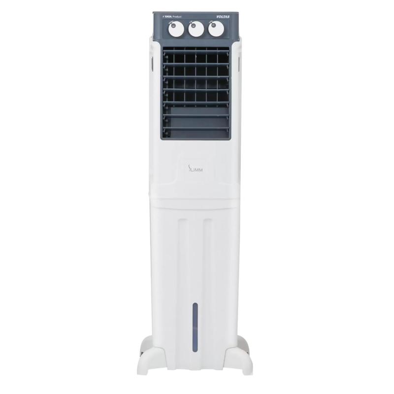 VOLTAS Slimm 35 Litres Tower Air Cooler with Ice Chamber (Auto Swing, White & Grey)