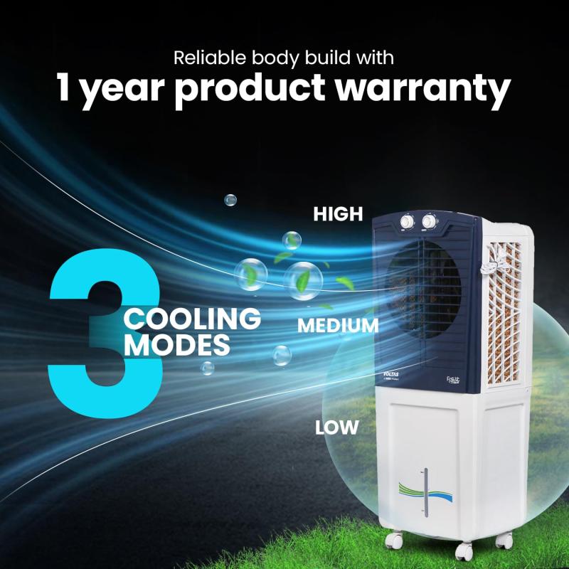 Voltas Frost Air 60 Room Air Cooler for Home, with Swing Control (60 Litre Tank Capacity, Water Level Indicator, Honeycomb Cooling Media, White)